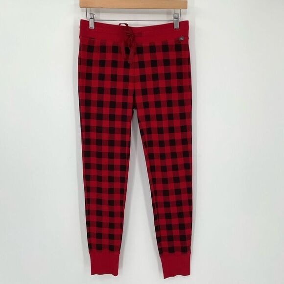 Eddie Bauer Waffle Knit Long Sleeve Jogger Pajama Set Women Small Red Black - Picture 5 of 8